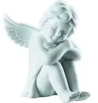 Classic Kleine Figur mittel Engel Kopf auf H&auml;nde gest&uuml;tzt