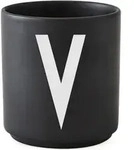 Aj Becher Buchstabe V schwarz aus Porzellan