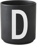 Aj Becher Buchstabe D schwarz aus Porzellan