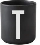 Aj Becher Buchstabe T schwarz aus Porzellan