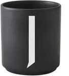 Aj Becher Buchstabe J schwarz aus Porzellan