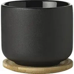 Theo Teetasse anthrazitfarbig mit Untersetzer