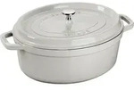 La Cocotte Topf 4,2 l oval wei&szlig;er Tr&uuml;ffel aus Gusseisen gefertigt