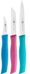 Twin Grip Gem&uuml;se- und Obstmesser, blau, rosa, 3 St.