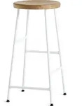 Cornet Barhocker 65 cm helle Eiche auf wei&szlig;en Beinen