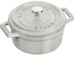 Mini Cocotte Topf 250 ml wei&szlig;er Tr&uuml;ffel aus Gusseisen gefertigt