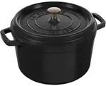 La Cocotte Topf 4,8 l hoch schwarz aus Gusseisen gefertigt