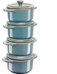 Mini Cocotte Geschirr zum Backen und Servieren 200 ml t&uuml;rkisfarbig 4 St.