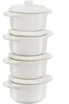 Mini Cocotte Geschirr zum Backen und Servieren 200 ml Elfenbein 4 St.