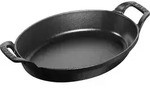 Staub Back- und Servierplatte 1 l oval schwarz