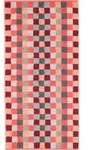 Unique Handtuch 50 x 100 cm Schachbrett korallenrot