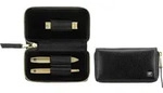 Twinox Gold Edition Manik&uuml;re-Zubeh&ouml;r mit Nagelknipser im Lederetui 3 El.