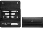 Twinox Manik&uuml;re-Zubeh&ouml;r schwarz im horizontalen Leder-Etui 4 El.