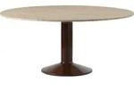 Midst Tisch 160 cm rund helle Eiche auf rotem Bein