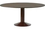 Midst Tisch 160 cm rund dunkle Eiche auf rotem Bein