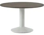 Midst Tisch 120 cm rund dunkle Eiche auf grauem Bein