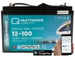 Q-Batteries Lithium Akku 12-100 | 12,8V 100Ah 1280Wh LiFePO4 Batterie mit Bluetooth