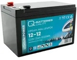 Q-Batteries Lithium Akku 12-12 | 12,8V 12Ah 153,6Wh LiFePO4 Batterie