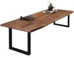 Esstisch Baumkante massiv Akazie nussbaumfarben 220 x 110 schwarz VALIN