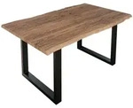 Esstisch Baumkante massiv Akazie stone 180 x 90 cm schwarz LAUREN
