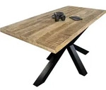Esstisch Mango Massiv naturfarben 300 x 100 cm gerade Kanten Spider-Gestell...