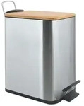 Spirella ERIK Tretabfalleimer geb&uuml;rsteter Edelstahl Bambusdeckel 5 L 10.22582