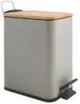 Spirella ERIK Tretabfalleimer graubrauner Stahl Bambusdeckel 5 L 10.22583