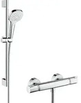 Hansgrohe Raindance Select E Duschsystem mit Thermostatarmatur Wei&szlig;/Chrom 27081400