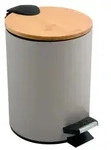 Spirella ADONIS Tretabfalleimer graubrauner Stahl Bambusdeckel 3 L 10.00005