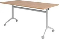 HAMMERBACHER Mehrzwecktisch KF 16 nussbaum rechteckig, T-Fu&szlig;-Gestell silber, 160,0 x