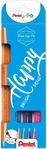 Pentel SES15C Brush-Pen farbsortiert, 4 Pack
