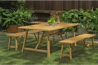 Garden Pleasure Sitzgruppe SYDNEY, braun Holz, 3-teilig