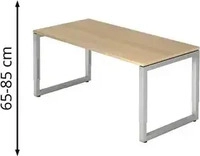 HAMMERBACHER RS16 h&ouml;henverstellbarer Schreibtisch eiche rechteckig, O-Fu&szlig;-Gestell