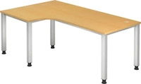HAMMERBACHER QS82 h&ouml;henverstellbarer Schreibtisch buche L-Form, 5-Fu&szlig;-Gestell