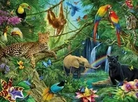 Ravensburger XXL Tiere im Dschungel Puzzle, 200 Teile