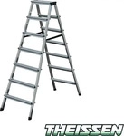 KRAUSE Stehleiter beidseitig MONTO Dopplo silber 2x 7 Stufen, H: 164,0 cm