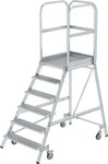 MUNK Podestleiter 50106 fahrbar silber 6 Stufen, H: 244,0 cm