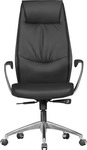 AMSTYLE XXL Chefsessel, SPM1.141 Leder schwarz, Gestell silber