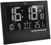 TFA digitale Funkwanduhr 60.4508 schwarz Kunststoff 23,0 x 18,5 cm