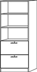 HAMMERBACHER Regalschrank Gradeo, V7300/5/5/RE lichtgrau 80,0 x 42,0 x 200,4 cm, 1