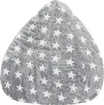 SITTING POINT Fluffy Stars XL Sitzsack grau