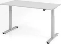 HAMMERBACHER XMST16 elektrisch h&ouml;henverstellbarer Schreibtisch lichtgrau rechteckig,