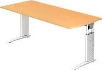 HAMMERBACHER US19 h&ouml;henverstellbarer Schreibtisch buche rechteckig, C-Fu&szlig;-Gestell