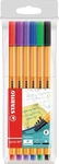 Stabilo 88/6, STABILO point 88 Fineliner farbsortiert 0,4 mm, 6 St.