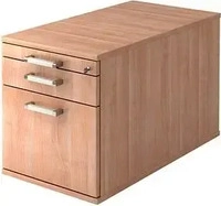 HAMMERBACHER Solid TC20 Rollcontainer nussbaum 3 Ausz&uuml;ge 42,8 x 80,0 x 51,2 cm
