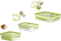 emsa Lunchbox CLIP & GO transparent 0,85 l, 1 St. transparent/gr&uuml;n