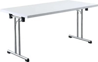 HAMMERBACHER Mehrzwecktisch wei&szlig; rechteckig, Rundrohr chrom, 160,0 x 80,0 x 73,5 cm