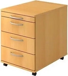 HAMMERBACHER Altus Rollcontainer buche 4 Ausz&uuml;ge 42,8 x 58,0 x 59,0 cm