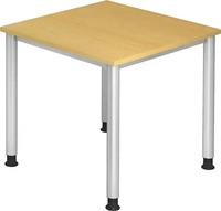 HAMMERBACHER HS08 h&ouml;henverstellbarer Schreibtisch buche quadratisch, 4-Fu&szlig;-Gestell