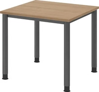 HAMMERBACHER HS08 h&ouml;henverstellbarer Schreibtisch nussbaum quadratisch,